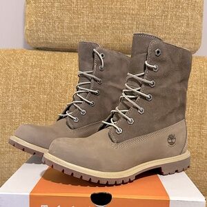 Like New ~ Timberland Authentic WP Fleece Fold Down Light Brown Sz 7.5